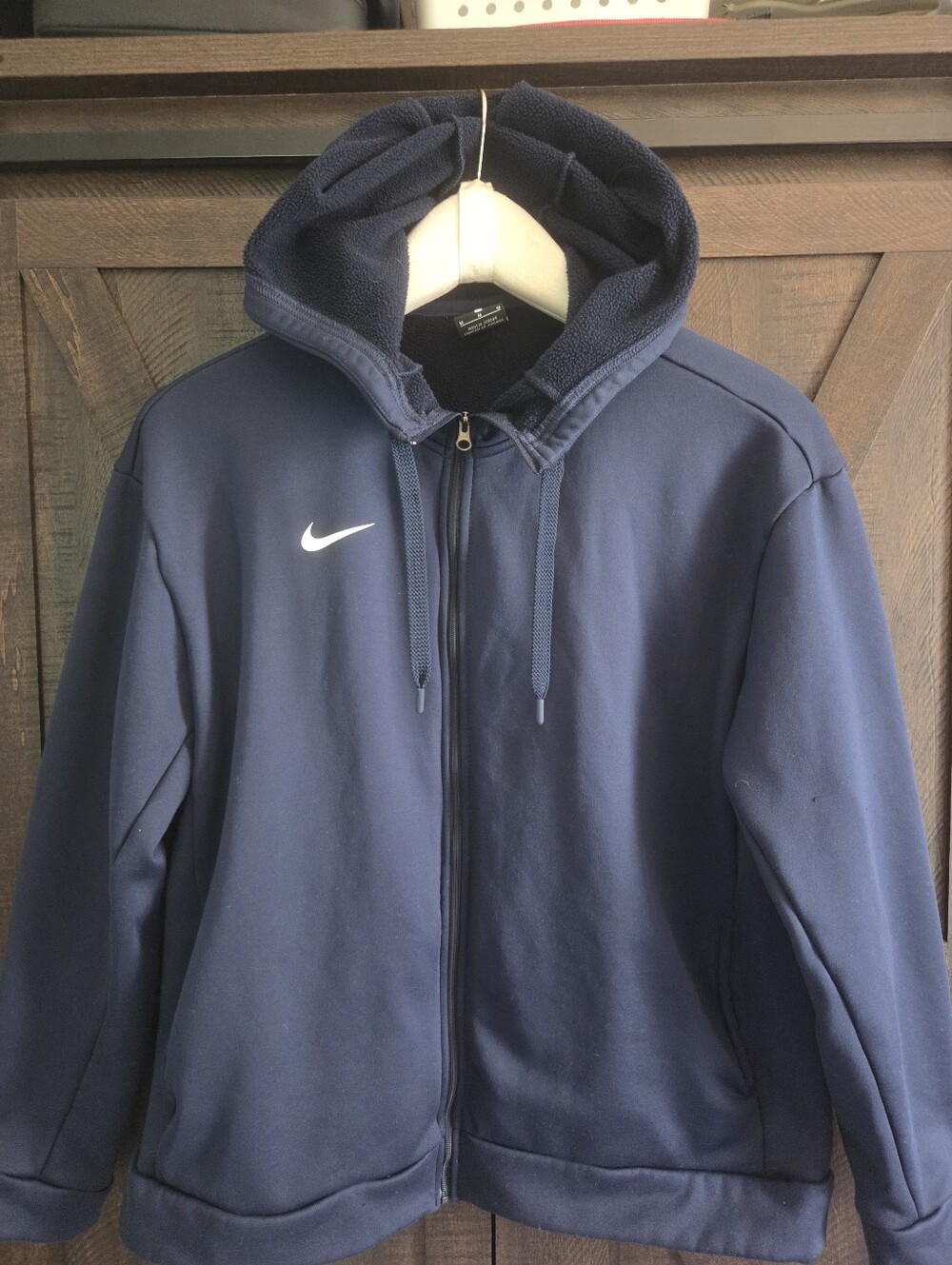 Nike Navy Blue Full-Zip Hooded Performance Jacket